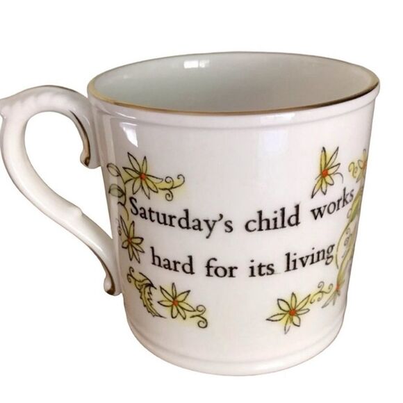 Royal Winchester Saturday’s Child Cup Fine Bone China VTG - Picture 1 of 9